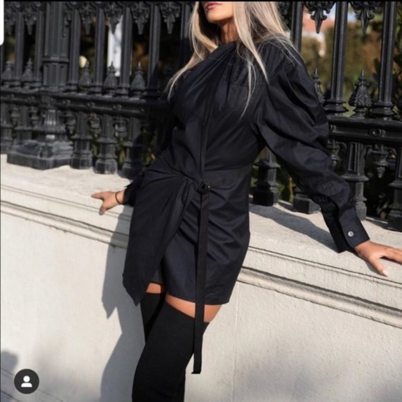 Zara Knot Black Mini Dress XS - Picture 2 of 8